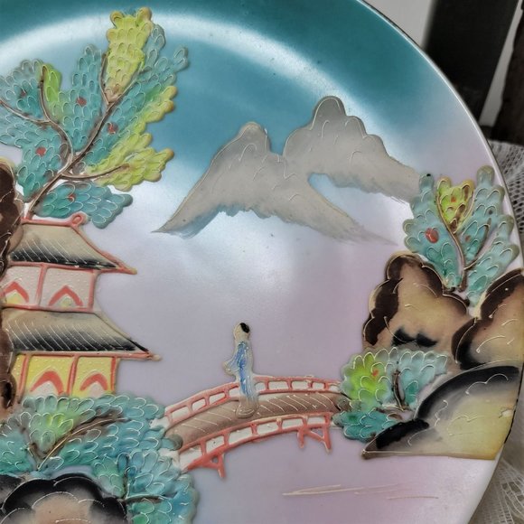 Shafford Japan Moriage Plate, Beautiful Scene - Picture 4 of 10